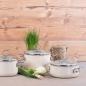 Preview: Riess Fleischtopf mit Glasdeckel, Nouvelle Avorio Extra Stark